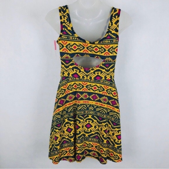Xhilaration Black and Yellow Sleeveless Dress - Picture 2 of 5
